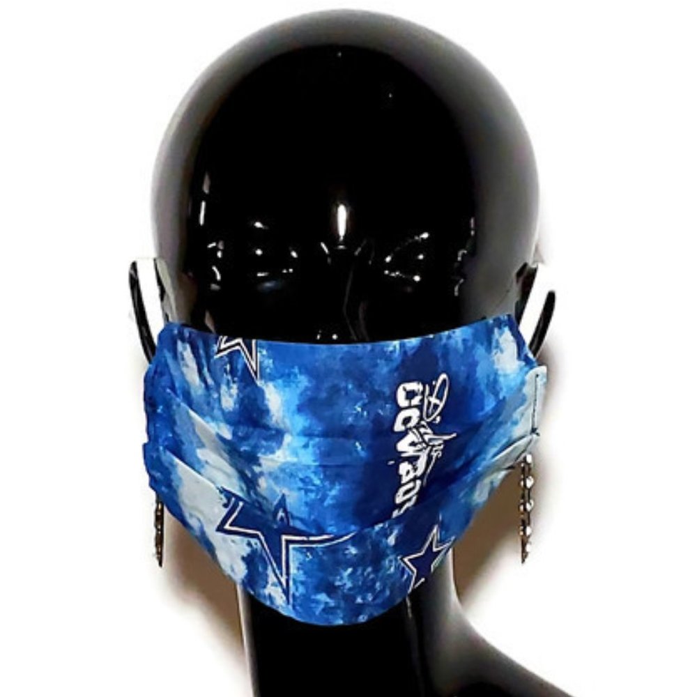 Dallas Blue Handmade Face Mask, Reuse & Wash